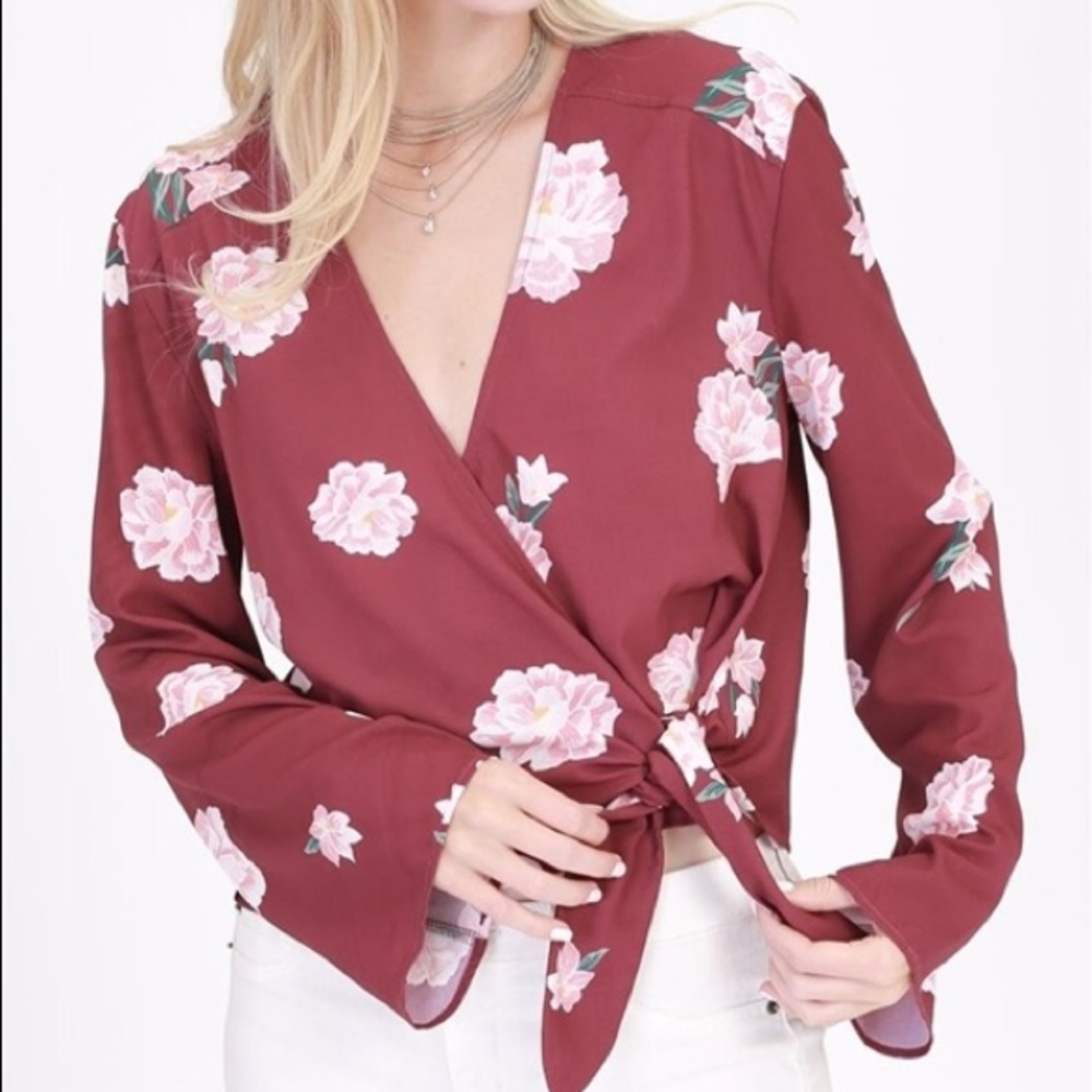 Floral Wrap Crop Top